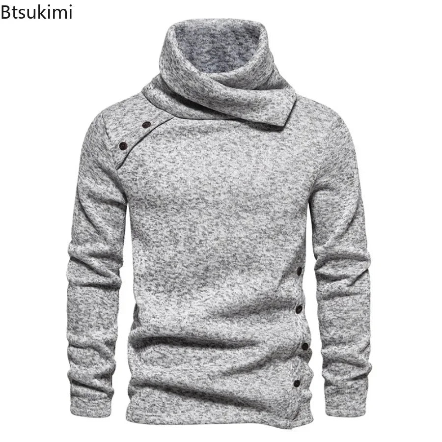 New 2025 Men's Thick Warm Sweaters Vintage Trend Knit Pullovers Man Turtleneck Sweater Soft Casual Knitwear Sweater for Men Tops.