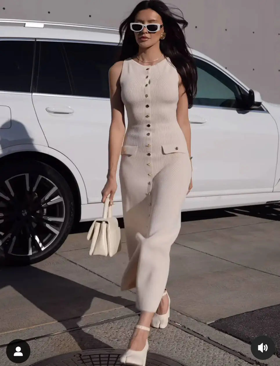 Tossy Strick-Maxikleid mit gerippter Strickjacke, weiblich, hohe Taille, schlanke Tasche, ärmellos, elegantes Partykleid, Damen-Strickwaren, langes Kleid