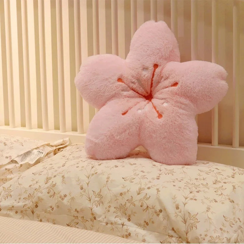 Super Soft Cherry Blossom Flower Pillow, Princess Style Love Pillow for Living Room, Adult, Cute Niche Gift for Valentine's Day.