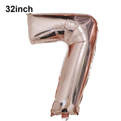 Blauer Ballon mit großen Zahlen, 32 Zoll, 0, 1, 2, 3, 4, 5, 6, 7, 8, 9, Geburtstag, Bachelorette-Luftballons, Figur, Golob-Party-Ballon-Dekoration