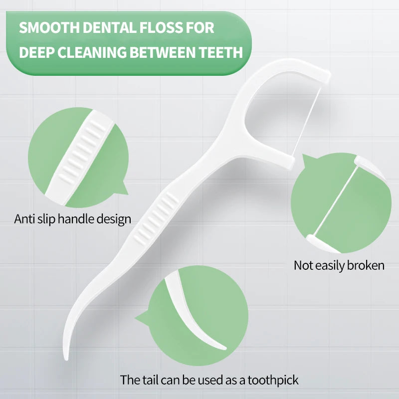 500/250/50PCS - Smooth Floss Rod - Cleaning interdental gaps and oral care.