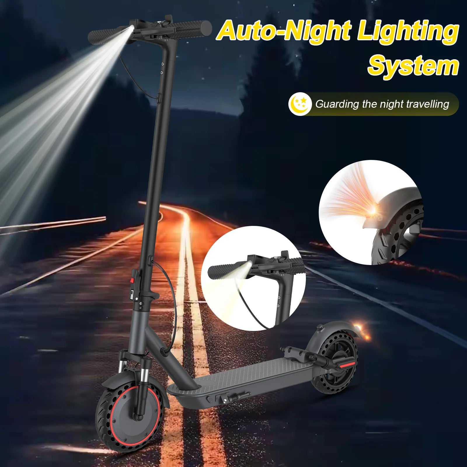 AOVOPRO LP10 500W Electric Scooter 42V 10.5Ah 35KM/H 35KM Long Range 10 Inch with Shock Absorption Smart Foldable EScooter.