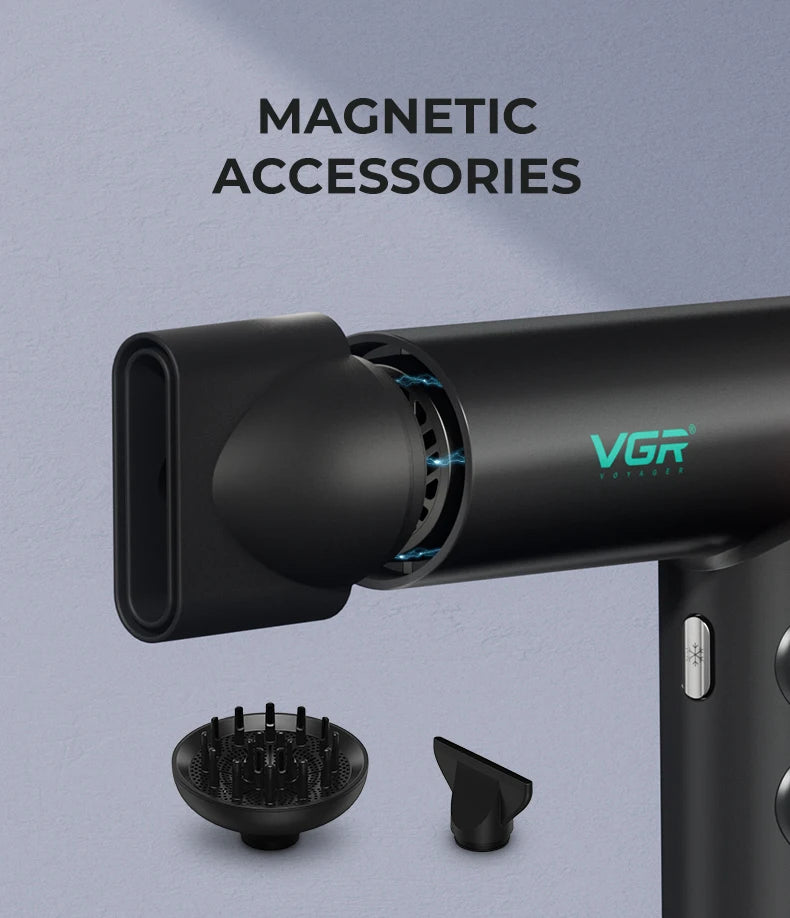 VGR Hair Dryers Professional Air Blower Negative Ion Hair Dryer 110000 RPM Hair Dryer Machine BLDC Motor Barber Salon V-401.