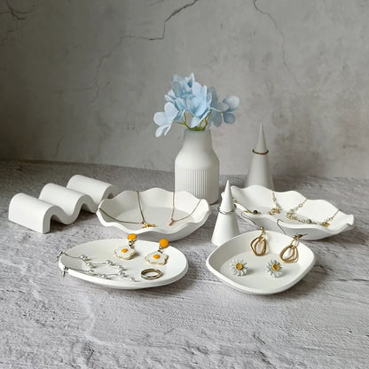 Storage Tray Clay Silicone Molds DIY Jewelry Display Holder Epoxy Resin Molds Oval Candle Cup Coaster Gypsum Plsater Mould.