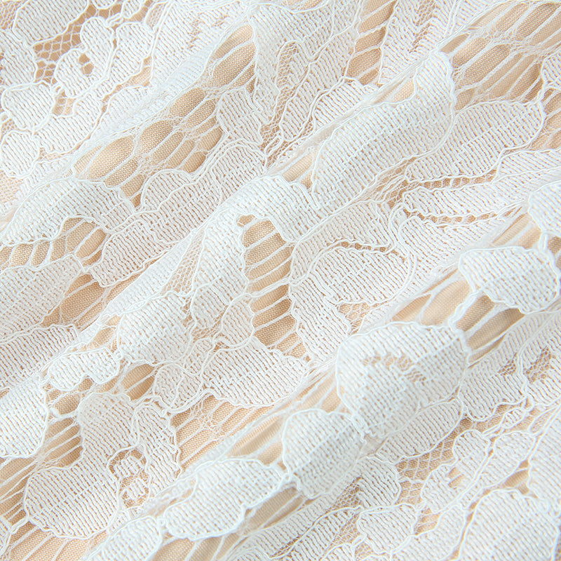 Ladies Elegant Jumpsuit  Spaghetti Straps V-Neck Solid Embroidered Lace Open Back Wide Leg Jumpsuit Long Jumpsuit Black White.