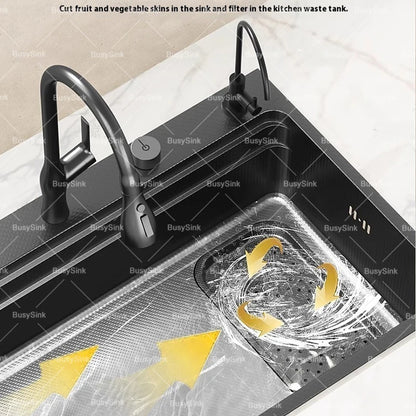 Stainless steel Kitchen Sink Thick Embossed Large Single Slot vegetable washbasin Dishwashing Sink Undermount Basin