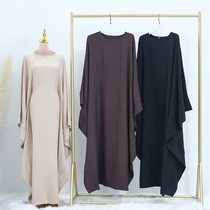 Ramadan Eid Dubai Linen Khimar Abaya Damen Muslim Maxi Dress Kebaya Kaftan Abayas For Women Caftan Robe Femme Musulmane Vestidos.