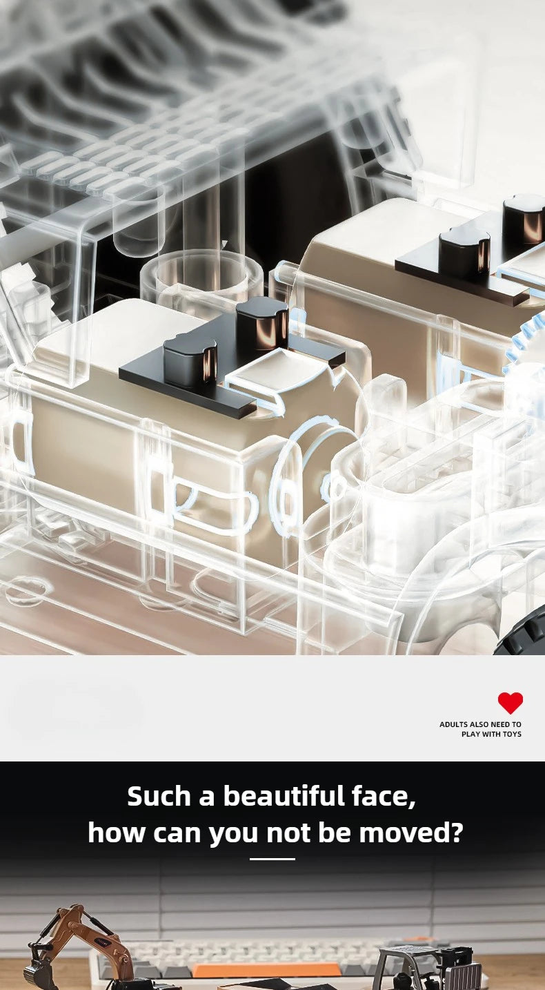 RC Car 1/64 Full Scale Mini RC Engineering Vehicle Desktop Electric Remote Control Excavator Dump Truck Forklift Model Toy Gift.