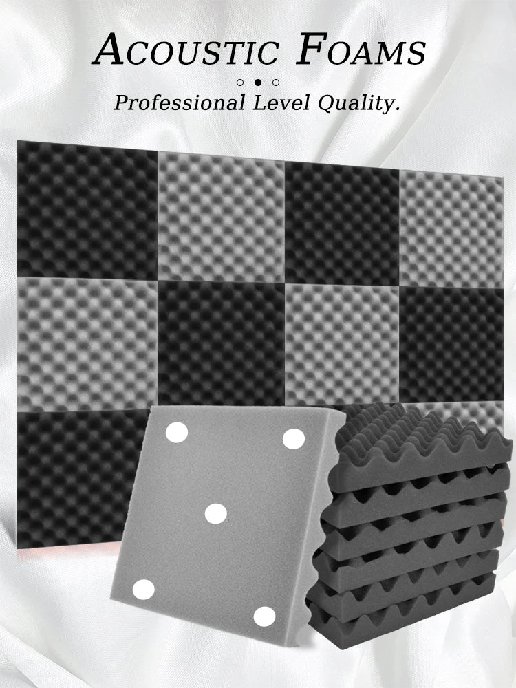 TOUO 6-48 Pack Acoustic Panels Sound Proof Foam Panels Wall Soundproofing Acoustic Foam Panels  Flame Retardant