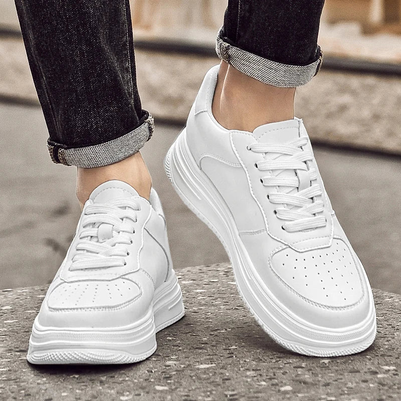 Man Lift Sneakers Men Booster Shoes Elevator  Height Increase Insole 6cm Leisure Fashion Sports  Plus Size 36-43.