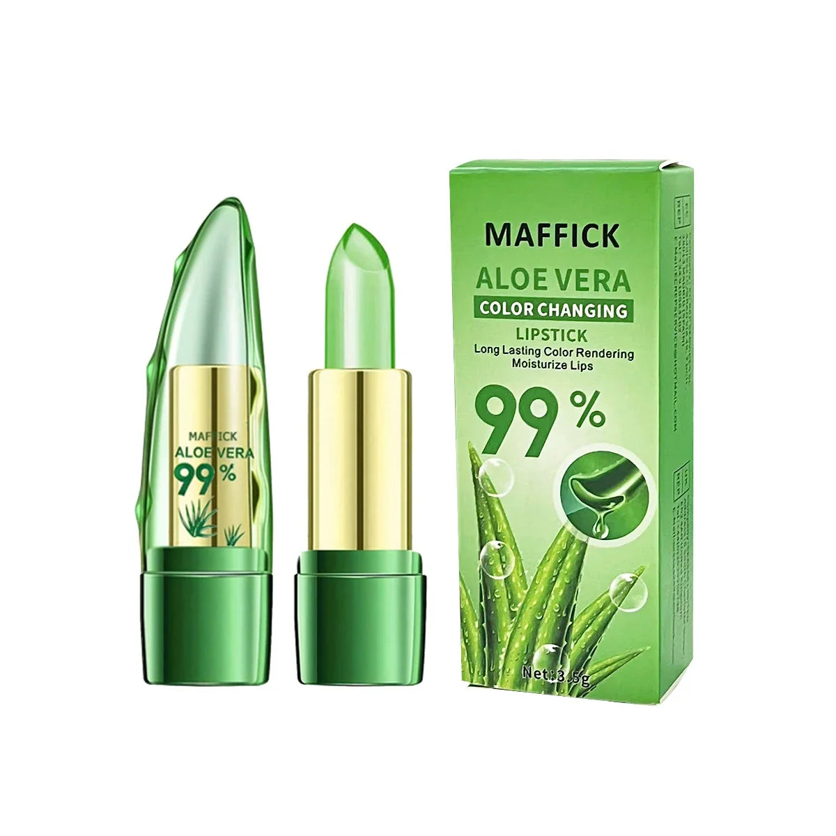 1PC Moisturizing Aloe Vera Lipstick Discoloration Lip Care Nutritious Plumper Lip Balm Magic Cosmetic Makeup Lip Beauty Care.