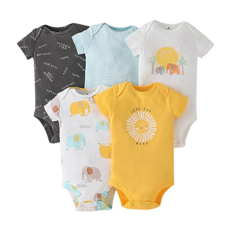 5 Pairs Neugeborenen Baby Body Kurzarm Infant Overall Kurzarm Baumwolle Overalls Neugeborenen Overall Kinder Baby Roup.