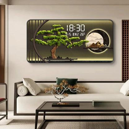 Temperatur Wohnzimmer Wanduhr Büro Horizontal Moderne Digitale Wanduhr Küche Design Horloge Murale Hause Dekoration