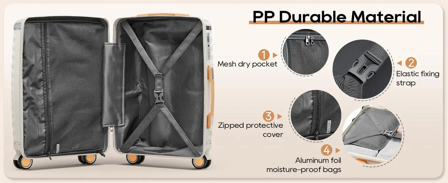 20-Zoll-Handgepäckkoffer, langlebig, leicht, TSA-Schloss, Spinner Wheels.