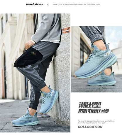 Men's Running Shoes Cushioning Outdoor Non-Slip Jogging Breathable Trainer Race Sneakers Luxury shoes Mesh Couple Off-road Shoes.