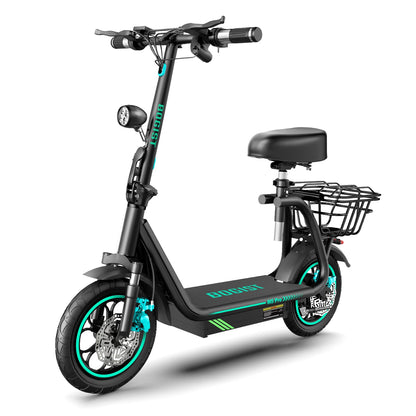 Bogist-M5 Pro Electric Scooter with Storage Basket, Inflatable Wheels, Front Shock Absorber, 500W, 48V, 15Ah, 12 Inch, New Upgra.