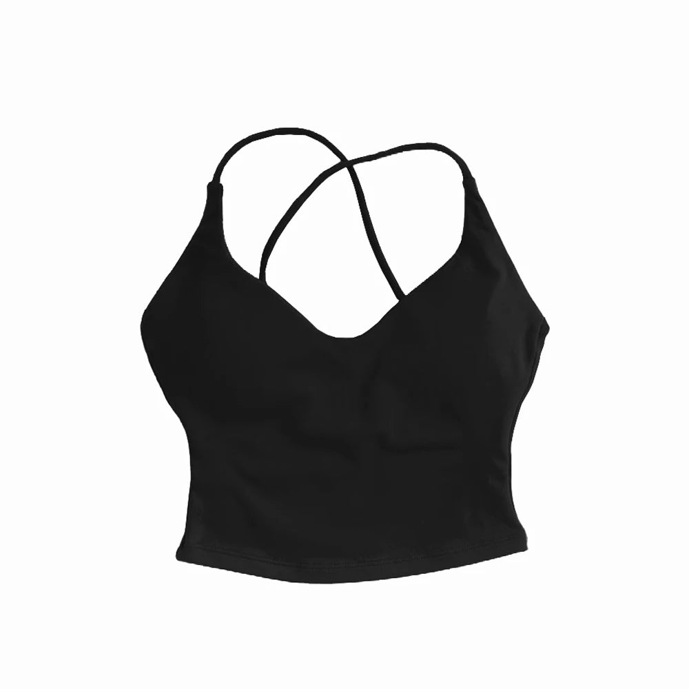 NCLAGEN Dynamic Strappy Top Gym Clothes High Support Push-up Fitness Tank Top Back Cross Workout Pilates Yoga Running sports Bra