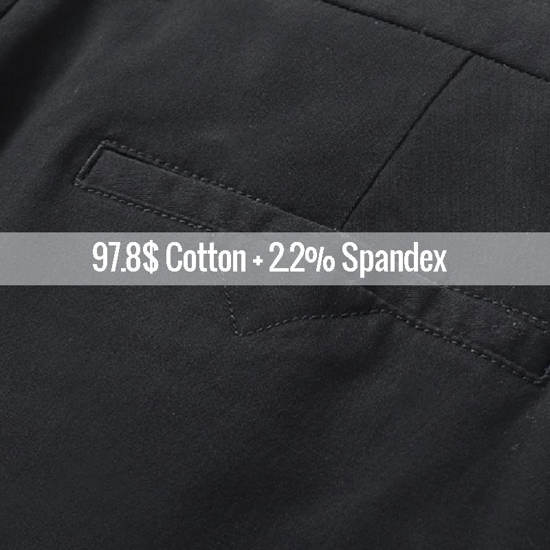 New in Spring Casual Pants Men Straight Fit Cotton Stretch Chino Trouser Male Formal Work Business Dress Khaki Fashion Regular.