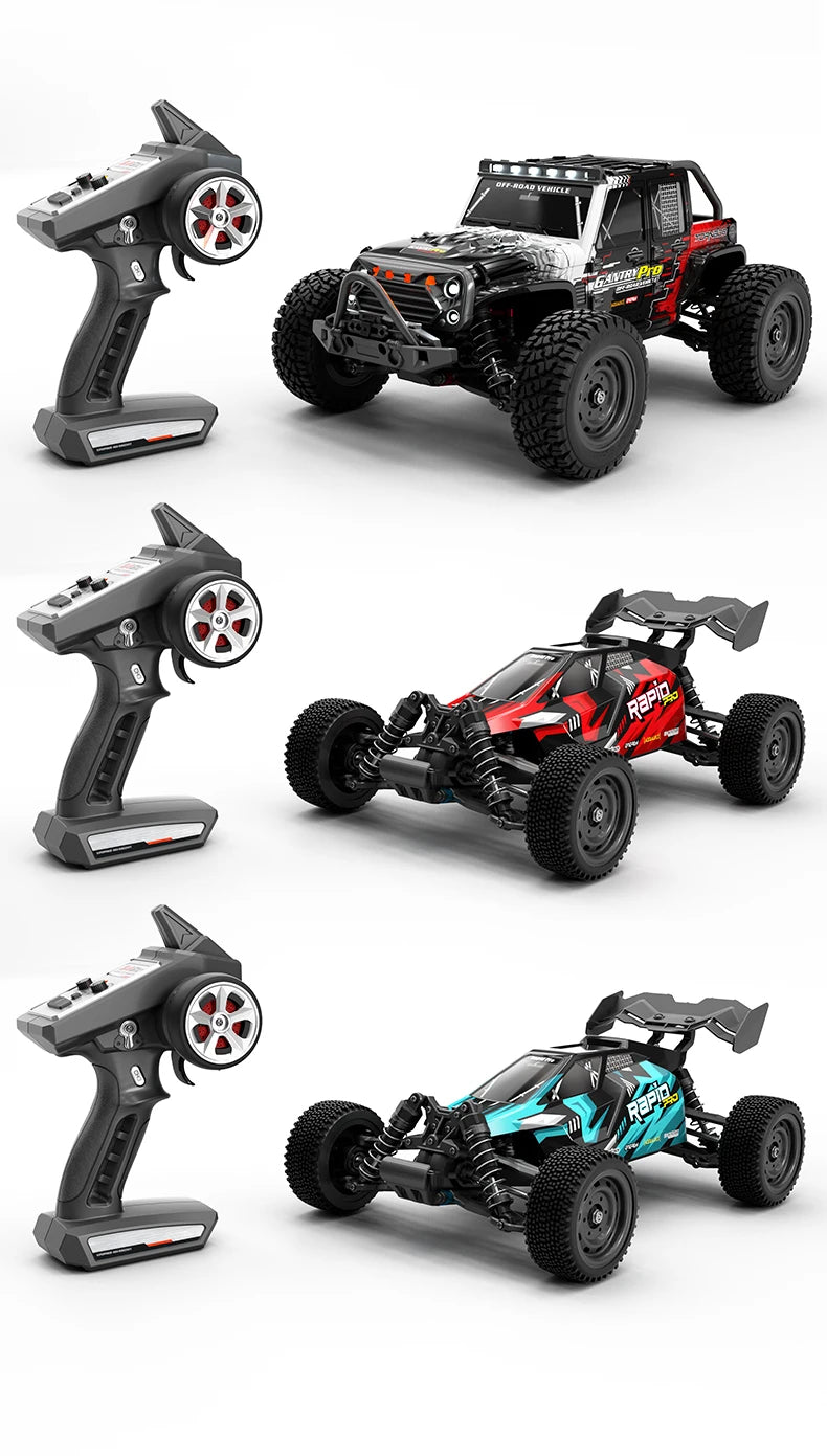 Teeggi 16101 /16102 PRO 1:16 High Speed RC Car With LED Light Drift 70KM/H 4WD RC Off-Road Car Monster Truck Toy For Kid Gifts