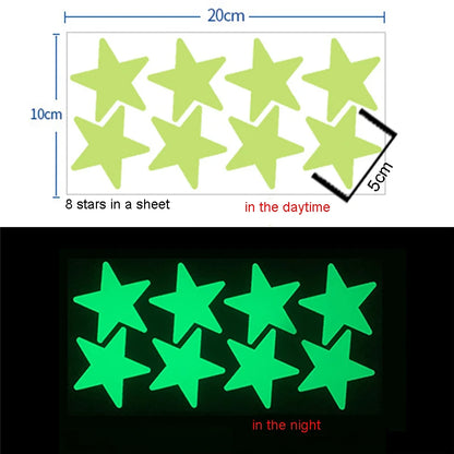 Glow Stickers Luminous In Darkness Fluorescent Star Wall Art 3D Home Decals For Kids Room Ceiling Switch Decoration.