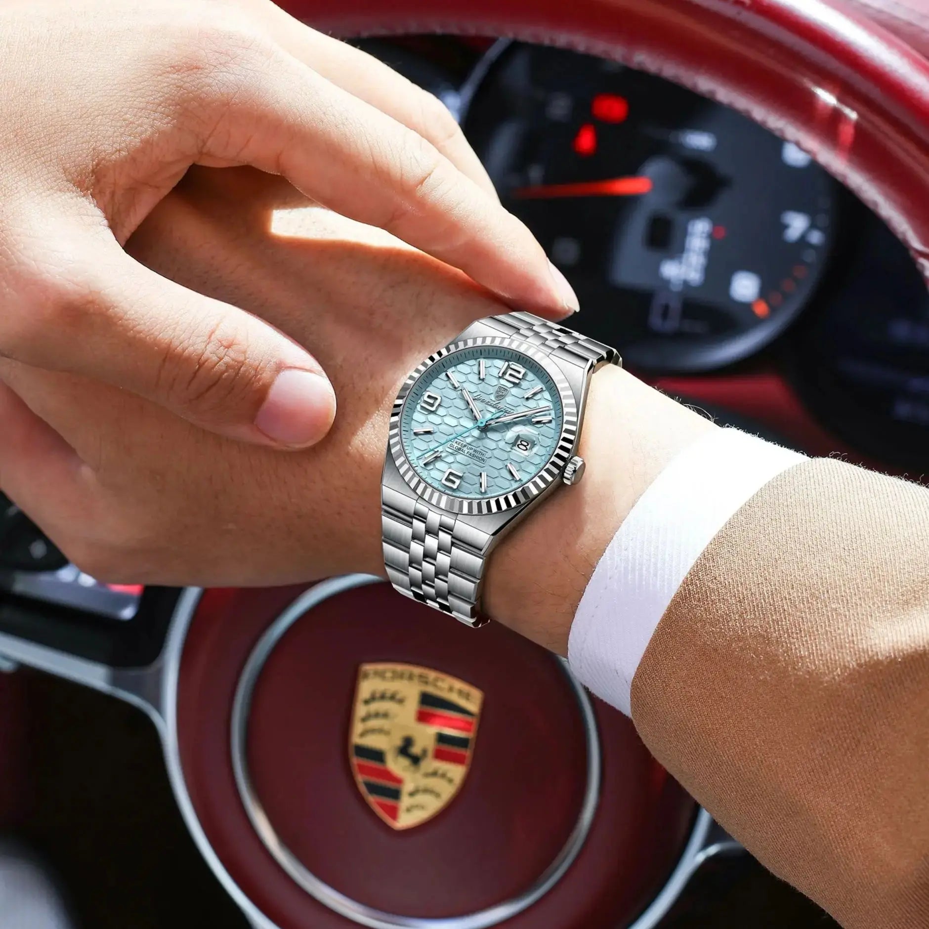 POEDAGAR High Quality Original Men Clock Waterproof Luminous Date Luxury Man Watch Stainless Steel Quartz Men's Watches Male+Box.