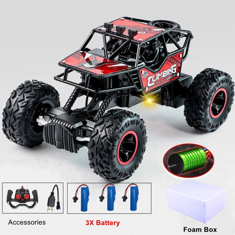 Remote Control Truck Car All Terrain Off Road Alloy RC Cars Buggy Drift Racing Toy Rechargeable Sturdy Gift for Kids Boys.