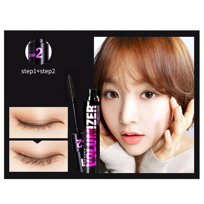 2 in 1 Curling Mascara Eye Cosmetics Waterproof Long Lasting Not Blooming Black Natural Thick Curling Lengthening Mascara Makeup.