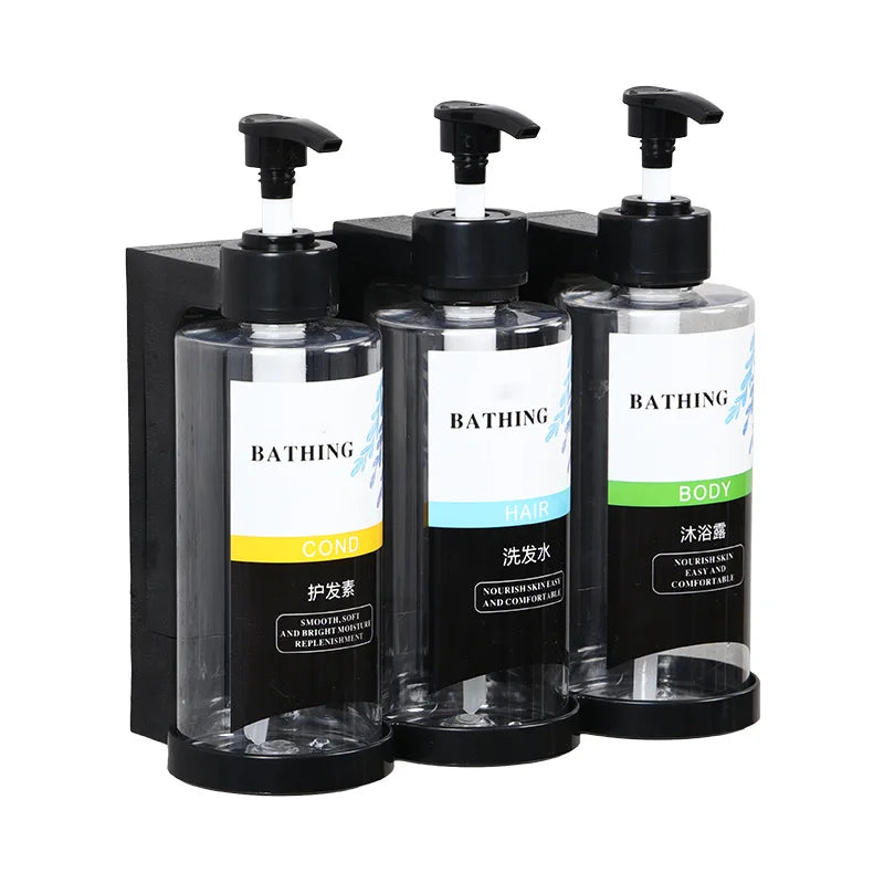 Keine Bohren an der Wand – automatischer Seifenspender, Shampoo- und Duschgel-Spender-Set, Händedesinfektionsbox-Design für die Organisation im Badezimmer