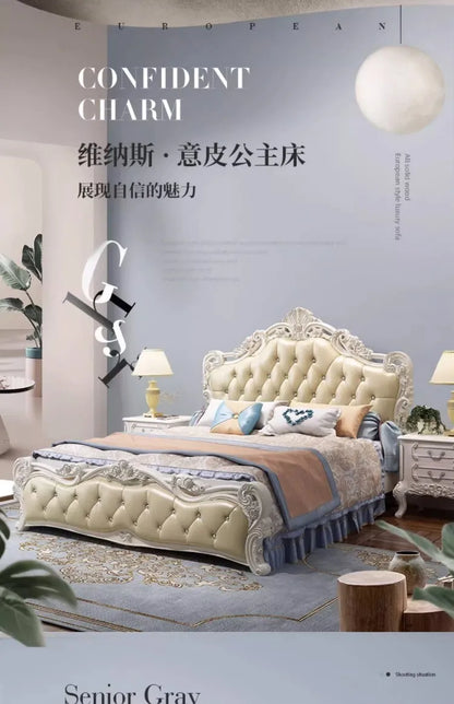 Weißes hohes Doppelbett mit Schubladen, schlichtes rosa nordisches italienisches 180 x 200 cm großes Luxusbett, moderne Mädchenvilla, Cama-Hochzeitsmöbel