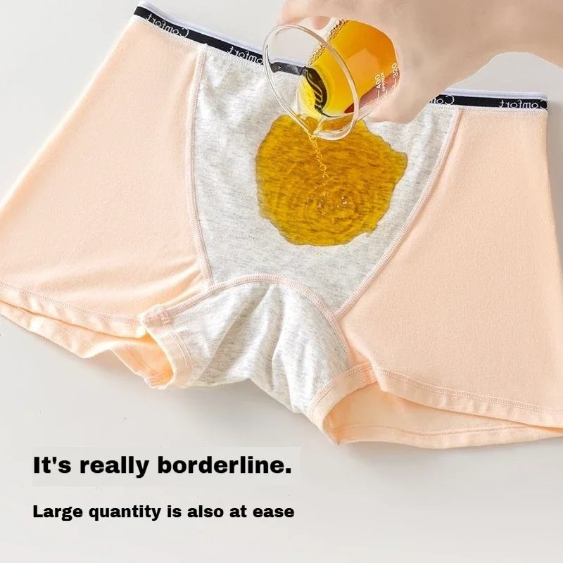 Women's Boxer Panties Physiological Menstrual Girl Underwear Cotton Briefs Breathable Large Size Fat Girl Skirt Safety Pants.