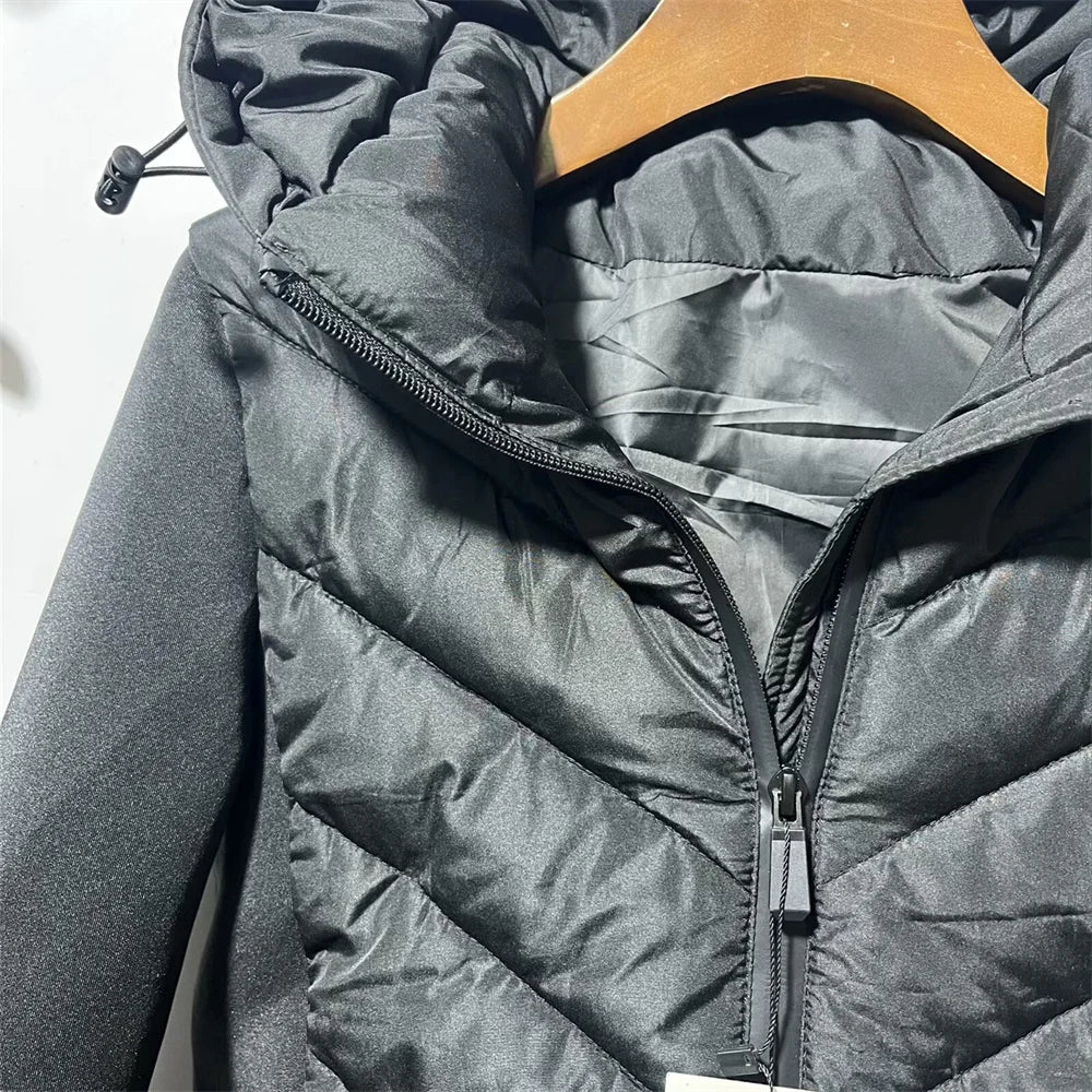 Unizera 2023 Herbst/Winter neues Produkt Damenmode vielseitig lässig lang ärmelig Stehkragen gespleißt Baumwoll mantel.