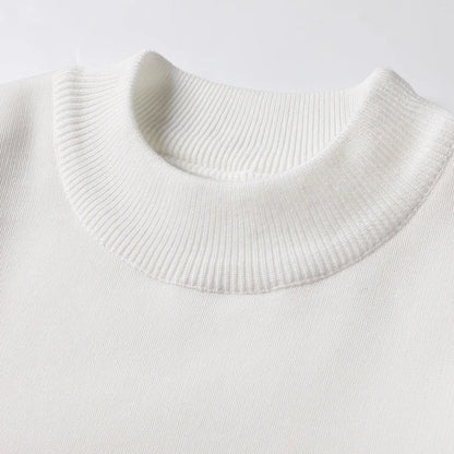 Knitwear Sweater New Autumn/Winter Mock Neck Sweatshirts Solid Color Pullovers Man Brand Casual Mens Clothing