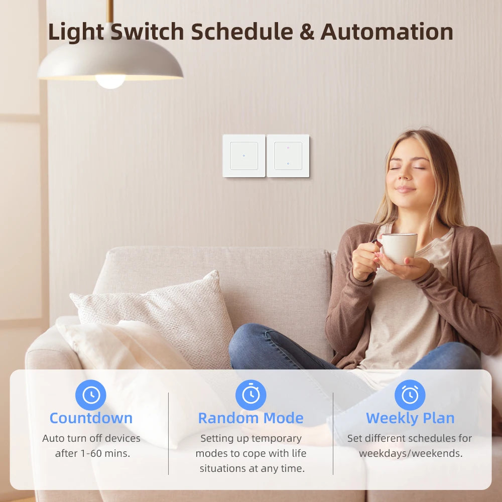 AVATTO Tuya WiFi Smart Licht Schalter Motorisierte Jalousien Shutter Vorhang Schalter Touch Glas Schalter Funktioniert Mit Alexa Google Hause.