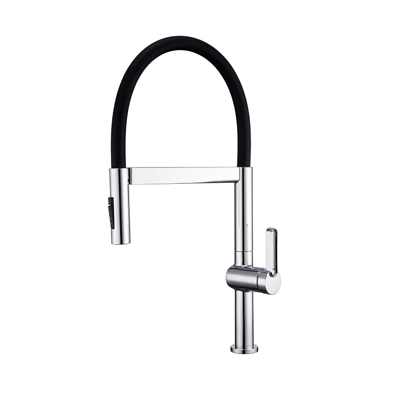 VGX Brushed Kitchen Faucet Sink Faucets Rubber Pull Down Stream Sprayer Taps Rotatable Kitchen Mixer Water Tap Hot Cold Crane