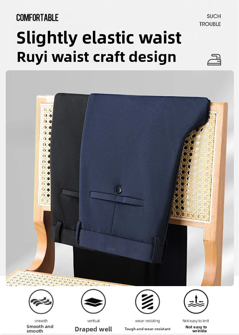 Top Quality New Brand Casual Fashion Long Pants Business Hight Stretch Straight Comfortable Korean Trousers Men Clothing.