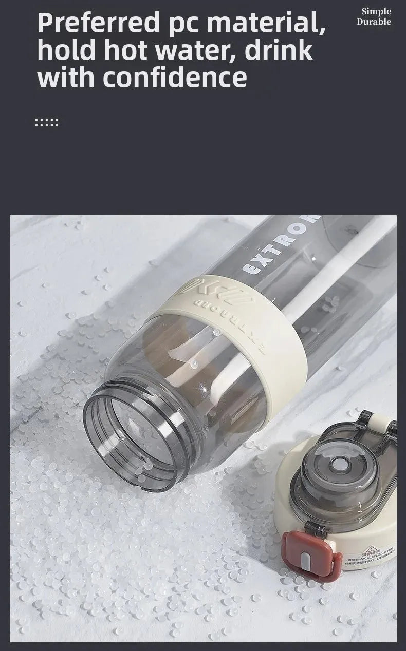 Large Capacity Plastic Straw Cup Simple Design Portable Sports Fitness Water Bottle for Students Outdoor Use Dedicated Personal.