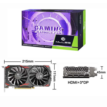 MLLSE AMD RX 580 8GB 2048SP Gaming Graphics Card GDDR5 256Bit PCI-E 3.0 ×16 8Pin Radeon GPU Rx 580 Video Card Placa De Video.