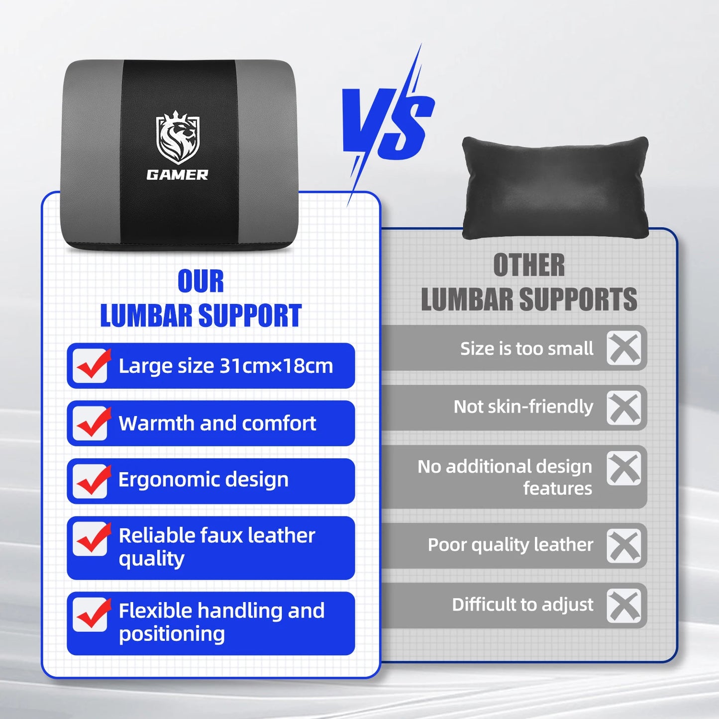 Daccormax 170 °   Liegender Gaming-Stuhl mit ausziehbarer Fußstütze, ergonomischer Bürostuhl mit Lordosenstütze und Kopfstützenkissen