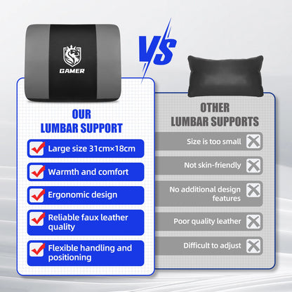 Daccormax 170 °   Liegender Gaming-Stuhl mit ausziehbarer Fußstütze, ergonomischer Bürostuhl mit Lordosenstütze und Kopfstützenkissen