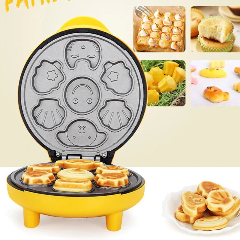 Mini Electric Walnut Cake Maker Automatic Nut Waffle Bread Machine Sandwich Iron Toaster Baking Breakfast Pan Oven 220V EU plug.