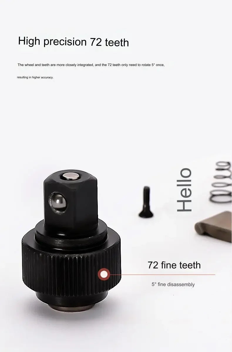 1/4 1/2 3/8 72-Zahn-Ratschenschlüssel aus Kohlenstoffstahl, automatischer Schnellspannschlüssel, multifunktionales Handwerkzeug