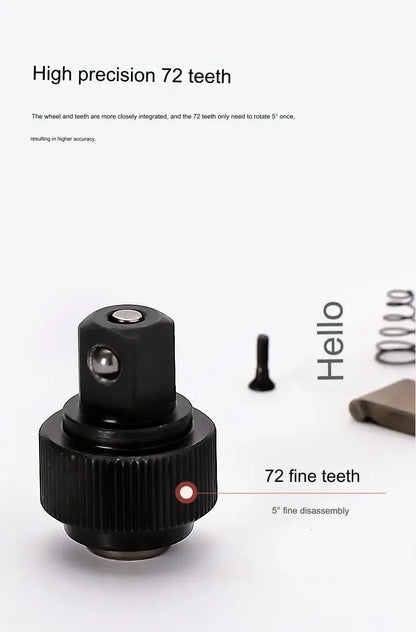 1/4 1/2 3/8 72-Zahn-Ratschenschlüssel aus Kohlenstoffstahl, automatischer Schnellspannschlüssel, multifunktionales Handwerkzeug