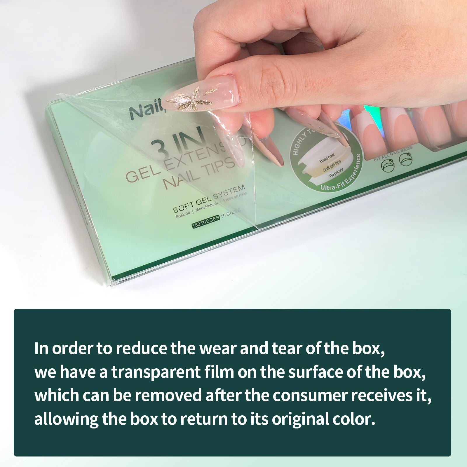 Nailpop 150Pcs French Gel Nail Tips Medium Almond Pre-Colored Press on Nails Skin Tones Soft Gel Nails False Nail Extensions.