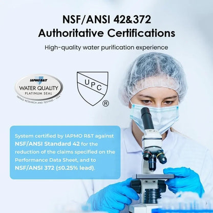 Kitchen Under Sink Drinking Water Filter Purifier With Faucet Reduces Bacteria, Metal,Lead, Chlorine and Odor.