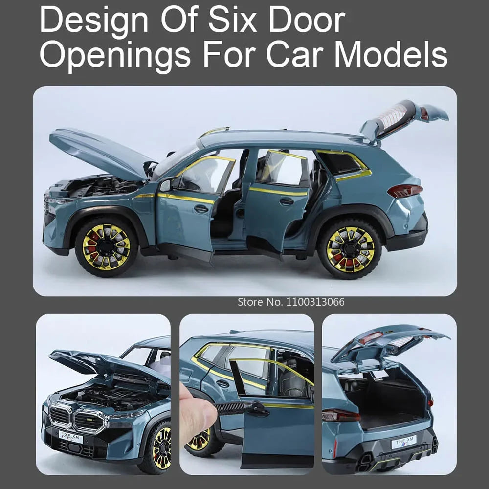 1/24 The XM Alloy Car Models Toy Diecasts Off-road Vehicles with Light Sound Pull Back Function SUV Car Toys for Kids Boys Gifts.