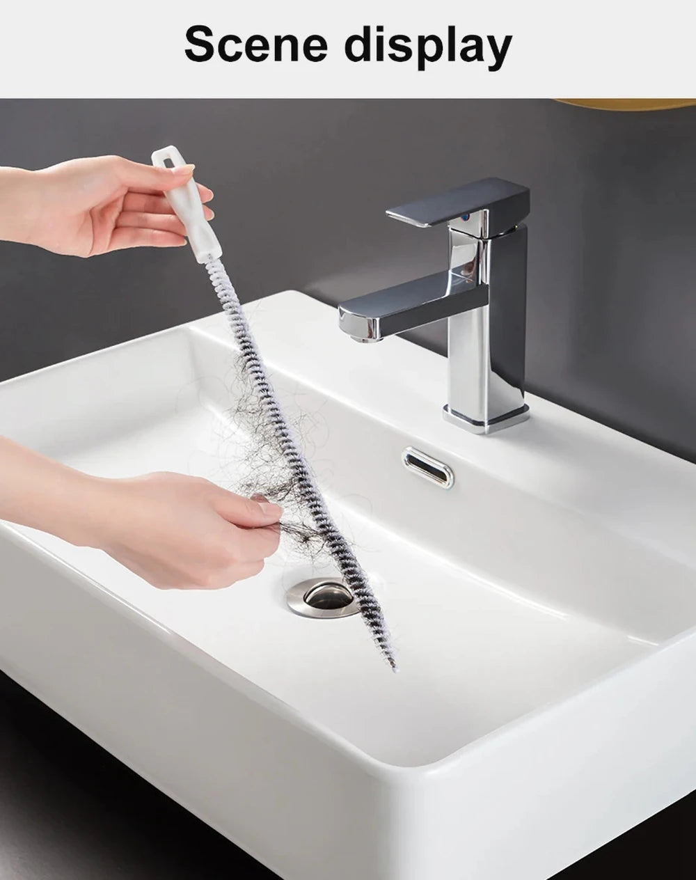 Pipe Dredging Brush Bathroom Hair Sewer Sink Cleaning Brush Drain Cleaner Flexible Cleaner Clog Plug Hole Remover Tool.