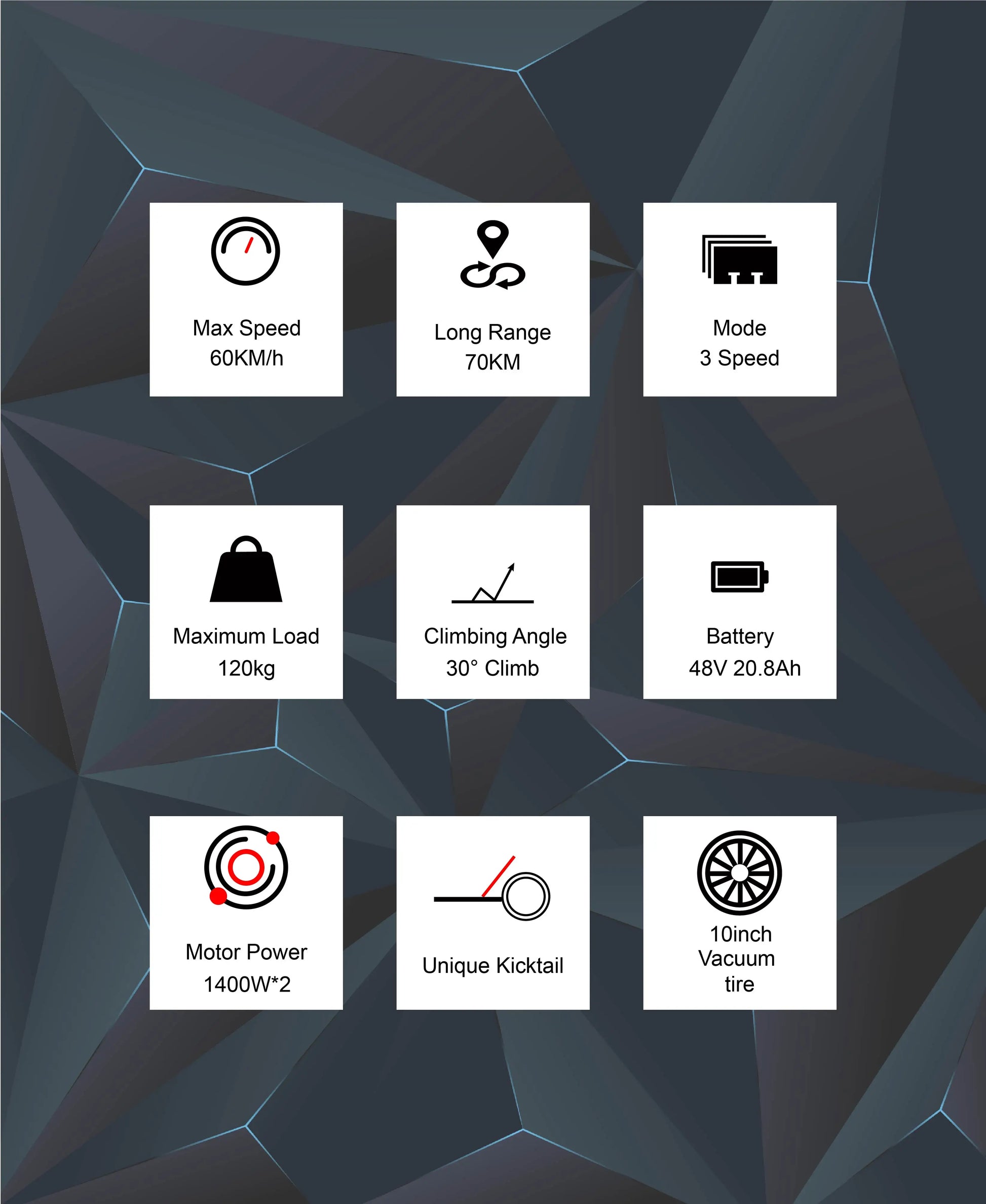 DriveTron DT10 Foldable Adult Electric Scooter, E-Scooter, 50km/h Electric Kick Scooter, 1000W Skateboards, 48V 15.6Ah Kickboard.