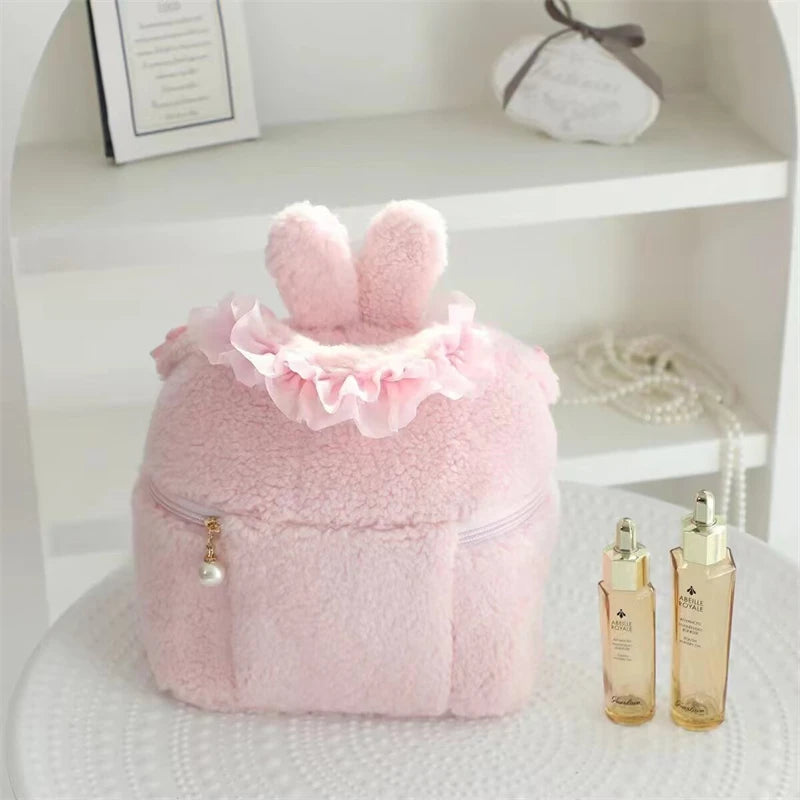 Cute My Melody Sweet Piano Cosmetic Bag Lovely Pink Drawstring Bag Kawaii Jewel Case Japanese Style Plush Bag Gifts Girl.