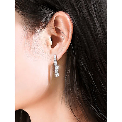 KNOBSPIN D VVS1 Moissanite Pandent Earrings for Woman Wedding Jewely with GRA s925 Sterling Sliver Plated 18k White Gold Earring.