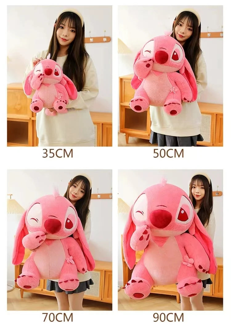 30-90CM New Disney Lilo & Stitch Sakura Doll Cartoon Angel Plush Toy Cute Anime Soft Stuffed Kawaii Children's Birthday Gift.